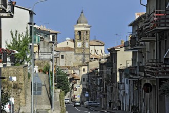 Medieval bell tower, baroque church Chiesa della Maddalena, collegiate church, Via Piave, historic