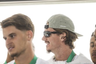 Nick Woltemade. Portrait. Reception in the state capital Stuttgart after VfB Stuttgart's victory in