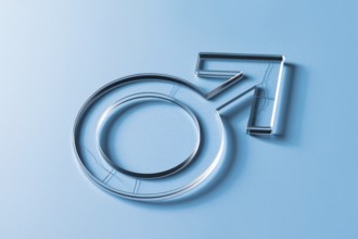 Male gender symbol with cracks symbolizing fragile masculinity and breaking of gender stereotypes.
