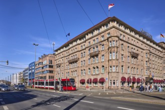 Le Méridien Grand Hotel Nuremberg, historical buildings, Marriott Hotels, lantern, tram, public