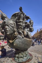 Fool's Ship Fountain, sculptor JÃ¼rgen Weber, fountain with metal sculptures, general architecture,
