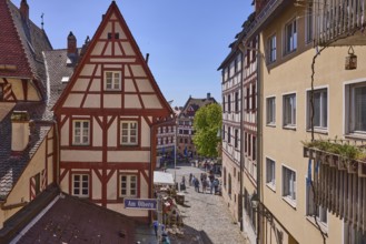 Historic half-timbered houses, residential buildings, gables, pointed roofs, faÃ§ade, window,