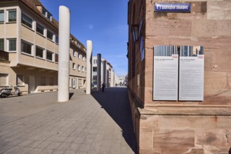 Street of Human Rights, installation, sculptor Dani Karavan, general architecture, alley, old town,