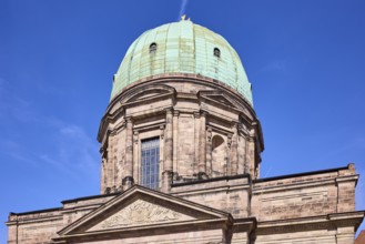 Dome, Church of St Elisabeth, architectural style classicism, blue sky, cirrostratus clouds,