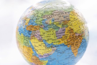 Puzzle globe. Map made from puzzle pieces. Turkey, Israel, Mediterranean, Iran