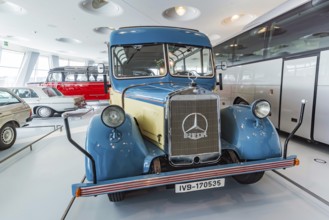 Mercedes-Benz O 2600 all-weather touring coach from 1940. The Mercedes-Benz Museum in Stuttgart
