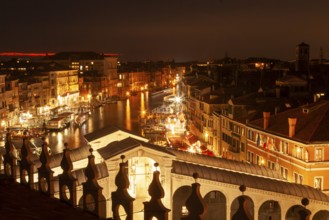View of the Grand Canal from the Fondaco dei Tedesch in the Rialto district, Venice, Veneto, Italy