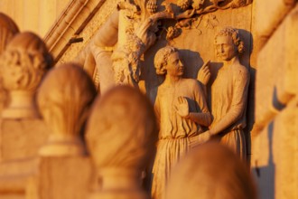 Doge's Palace, corner capital Noah's drunkenness with his sons Sem, Venice, Veneto, Italy