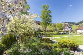 Small spa gardens in Baiersbronn, Northern Black Forest, Baden-WÃ¼rttemberg, Germany