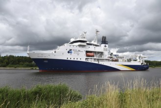 The French research vessel POURQUOI PAS in the Kiel Canal, Kiel Canal, Kiel Canal,