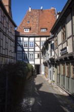 Historic half-timbered house in the UNESCO World Heritage town of Quedlinburg, Saxony-Anhalt,