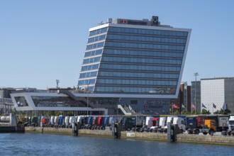 Modern office building, Stena Line, Schwedenkai, harbour, Kiel, Kiel Fjord, Baltic Sea,