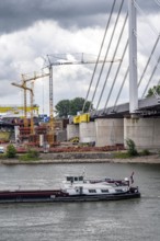 Rhine bridge Duisburg-Neuenkamp, the A40 motorway, start of construction of the second bridge,