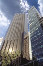 On the left, Trump Tower with exclusive shops, cafés, flats and offices, Manhattan, New York City,