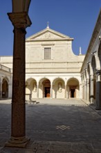 Cloister of the Benefactors with the Basilica Cathedral of the Benedictine Abbey of Montecassino,