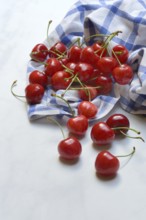 Sweet cherries with cloth, Prunus avium