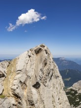 Summit of the Rotpalfen, Untersberg in the background, Berchtesgaden Alps, Ramsau, Berchtesgaden