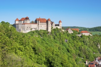 View of Harburg Castle, Donau-Ries, Swabia, Bavaria, Germany