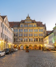 New Town Hall of Görlitz at night, Untermarkt, Goerlitz, Germany