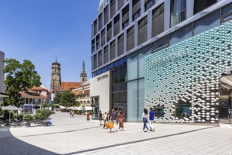 Dorotheen Quartier DoQu in the city centre of Stuttgart. FaÃ§ade of the exclusive shopping centre.