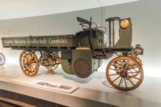 Daimler motor lorry from 1898. The Mercedes-Benz Museum in Stuttgart presents a journey through the