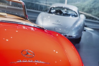 Mercedes-Benz 300 SL Roadster from 1962. The Mercedes-Benz Museum in Stuttgart presents a journey