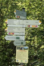 Hiking signpost in BÃ¤rgunttal, near Baad, Kleinwalsertal, AllgÃ¤u Alps, Vorarlberg, Austria