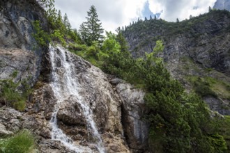 GaiÃŸalpbach waterfall on the hiking trail from the GaiÃŸalpe to Unterer GaiÃŸalpsee, near