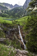 View from the hiking trail from GaiÃŸalpe to Unterer GaiÃŸalpsee, behind GaiÃŸalpsee, near