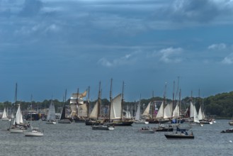 Windjammer Parade 2025 on the Kiel Fjord at the end of Kiel Week, tall ships, three-masters,