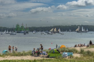 Windjammer Parade 2025 on the Kiel Fjord at the end of Kiel Week, tall ships, three-master