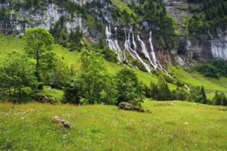 Jungibach Falls in Gental near Engstlenalp, Canton Bern, Switzerland