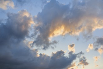 Dramatic cloudy sky shortly in front of sunset