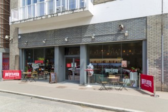 Beefeater gin distillery entranced shop, Montford Place, Vauxhall, Lambeth, London, England, UK
