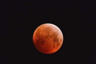 The 21.01.2019... Core shadow lunar eclipse... Blood moon (super moon, lunar eclipse), brightly