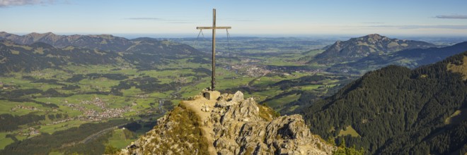 Panorama from the Rubihorn, 1957m, into the Illertal, AllgÃ¤u, Bavaria, Germany