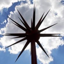 Work of art by Otto Piene entitled Fireworks for Celle as a silhouette against the light in front
