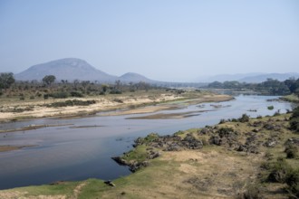 African savannah, landscape with Sabie River, Kruger National Park, South Africa