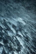 Detail, Ice structure with trapped air bubbles, Artificial ice cave through the glacier ice, Mer de