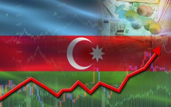 Azerbaijan economic growth on financial graph. Azerbaijan financial growth on market graph