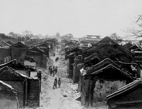 Destroyed Tientsin in the Boxer War, China in July 1900 From the souvenir album of an Austrian