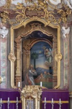 Backdrop altar in the baroque church of St Peter and Paul, Thalstr .31, Peterstahl, Oy Mittelberg,