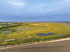 Marshes over Randonnee entre Histoire et Nature from a drone, Fouras, Fouras-les-Bains,