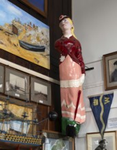 Interior of historic The Sailors Reading Room, Southwold, Suffolk, England, UK