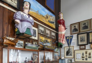 Interior of historic The Sailors Reading Room, Southwold, Suffolk, England, UK