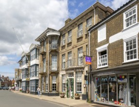 Historic buildings and shops in town centre, Swan Hotel, Southwold, Suffolk, England, UK