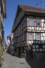 Deutschlands Ã¤ltestes Fachwerkhaus in der Webergasse, erbaut im Jahr 1266, 1267, Esslingen am