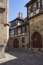 Historic half-timbered houses surround Georg Christian von Kessler Platz, Kessler sparkling wine
