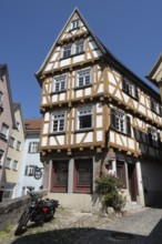 Historic half-timbered house in the upper Beutau, also known as the vineyard quarter in Esslingen's