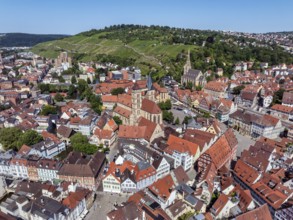 Aerial view of the city of Esslingen am Neckar, district of Esslingen, Baden-WÃ¼rttemberg, Germany